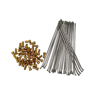 Stainless Steel Spokes and Gold Alloy Nipples for Motorcycle Repair/Replacement