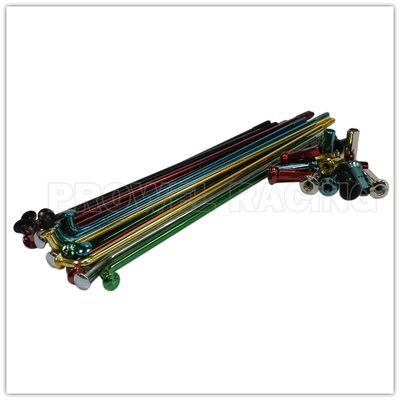 Motorcycle Stainless Steel Spokes and Blue Alloy Nipples for Optimal Functionality