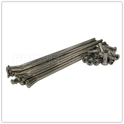 Motorcycle Stainless Steel Spokes and Blue Alloy Nipples for Optimal Functionality