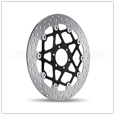 Motorcycle Floating Brake Disc in Black Color with Polish and Anodizing Treatment