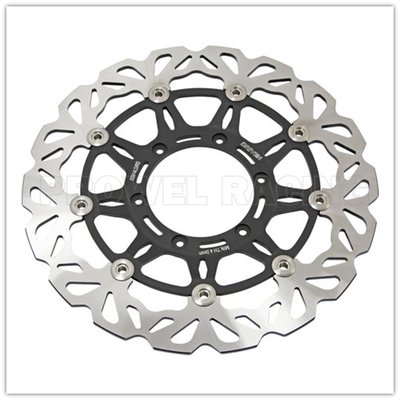 Motorcycle Floating Brake Disc in Black Color with Polish and Anodizing Treatment