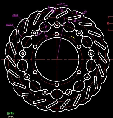 Motorcycle Floating Brake Disc in Black Color with Polish and Anodizing Treatment