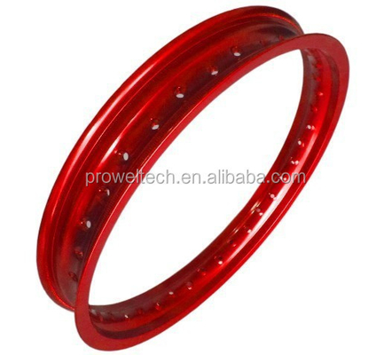 Polishing Yellow 36 Holes Red Alloy Motorcycle Rims Wheel Rims with Yellow Polishing
