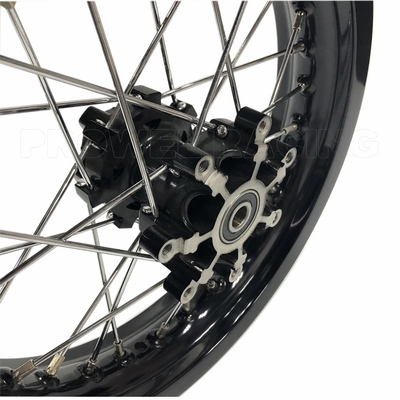 Black Rim 1.60x14'' Motorcycle Alloy Wheels for Pitbikes Aluminum 6161-T6 Material