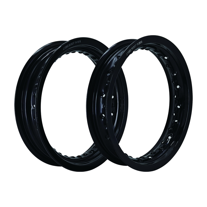 Black Retro 12 Inch Motorcycle Wheels with Custom Logo and Improved Performance