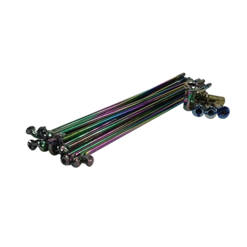 Release Rainbow Color Carbon Steel Spokes and Nipples for Motorcycle 8G 9G 10G