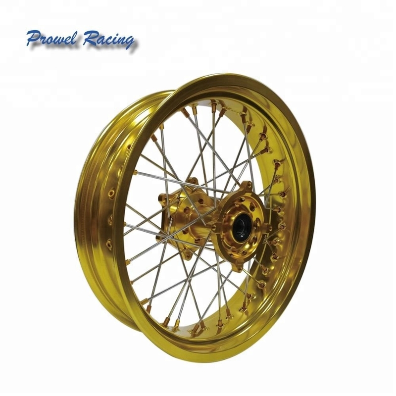 Supermoto 17 inch Aluminium Alloy Motorcycle Spoke Wheels Sets with Aluminum 6061 T6