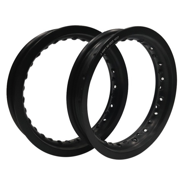 10&quot; 12&quot; 14&quot; Motorcycle Alloy Wheel Rims in Bright Black for Kids' Motorcycles